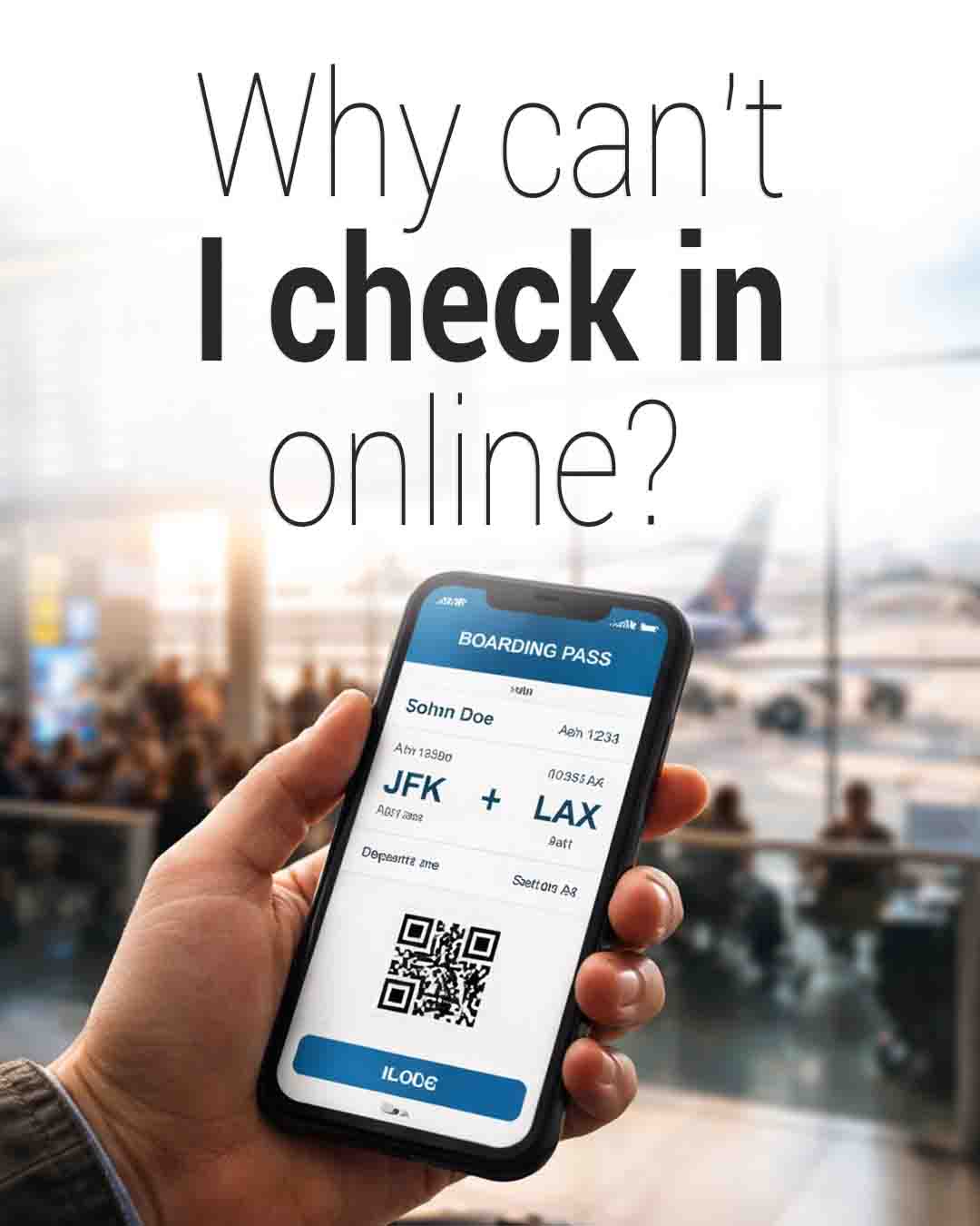A person holding a smartphone showing a digital boarding pass 