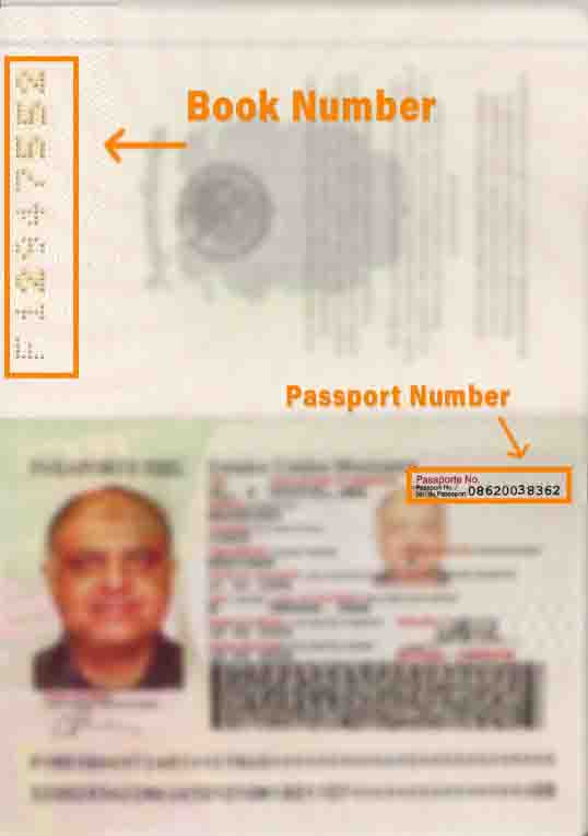 Mexico passport book number example 