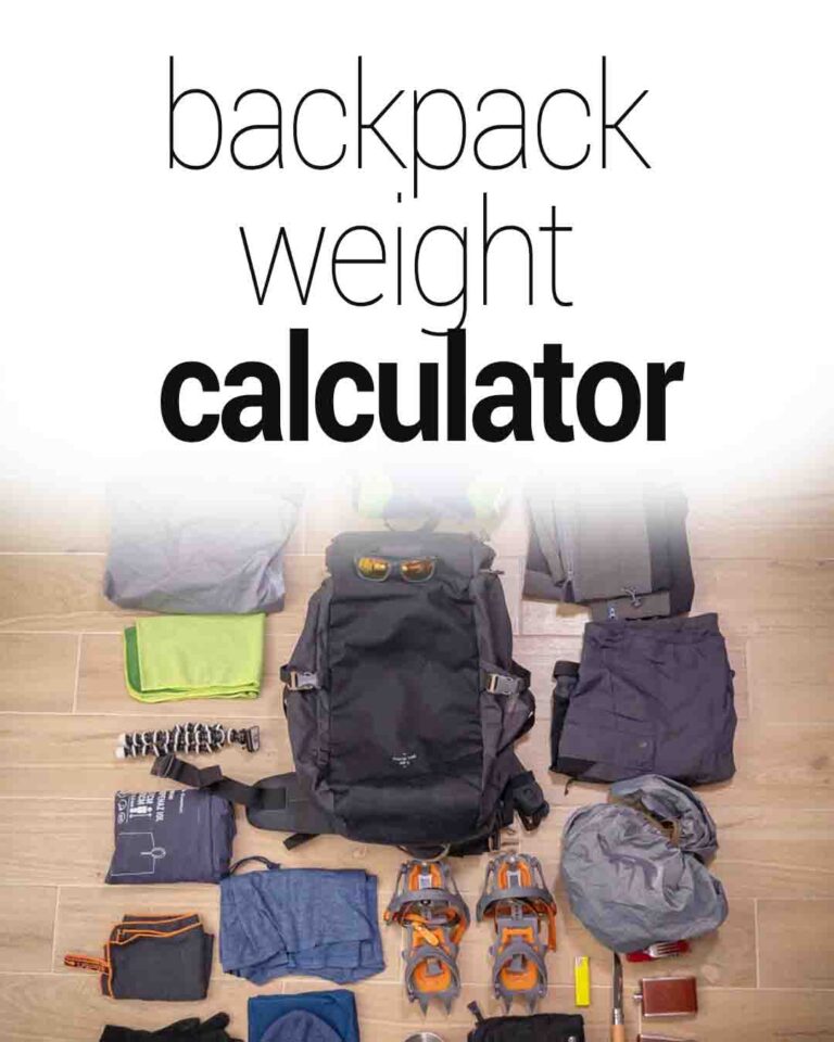 Fastpacking Rucksack Free Backpack Weight Calculator and Chart