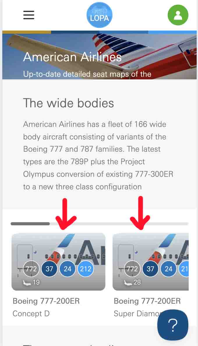 Aircraft models on AeroLOPA