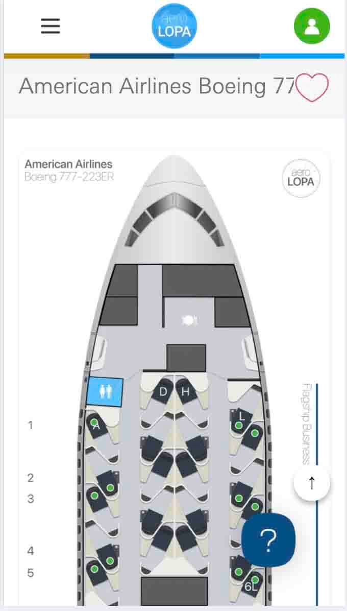 American Airlines Boeing 777 business class  on AeroLOPA